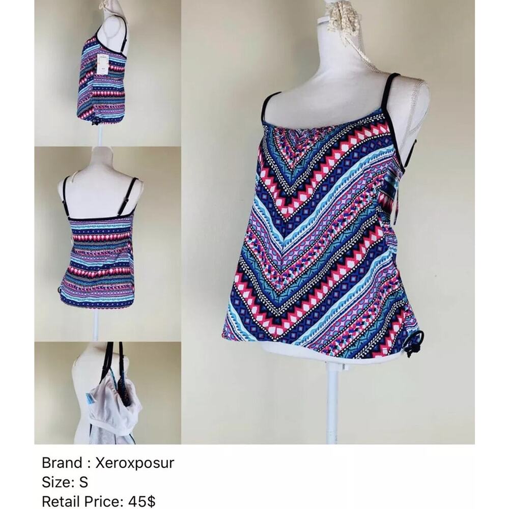 Woman's ZeroXposur Speedster Tankini Swim Top Purple Small Quick dry